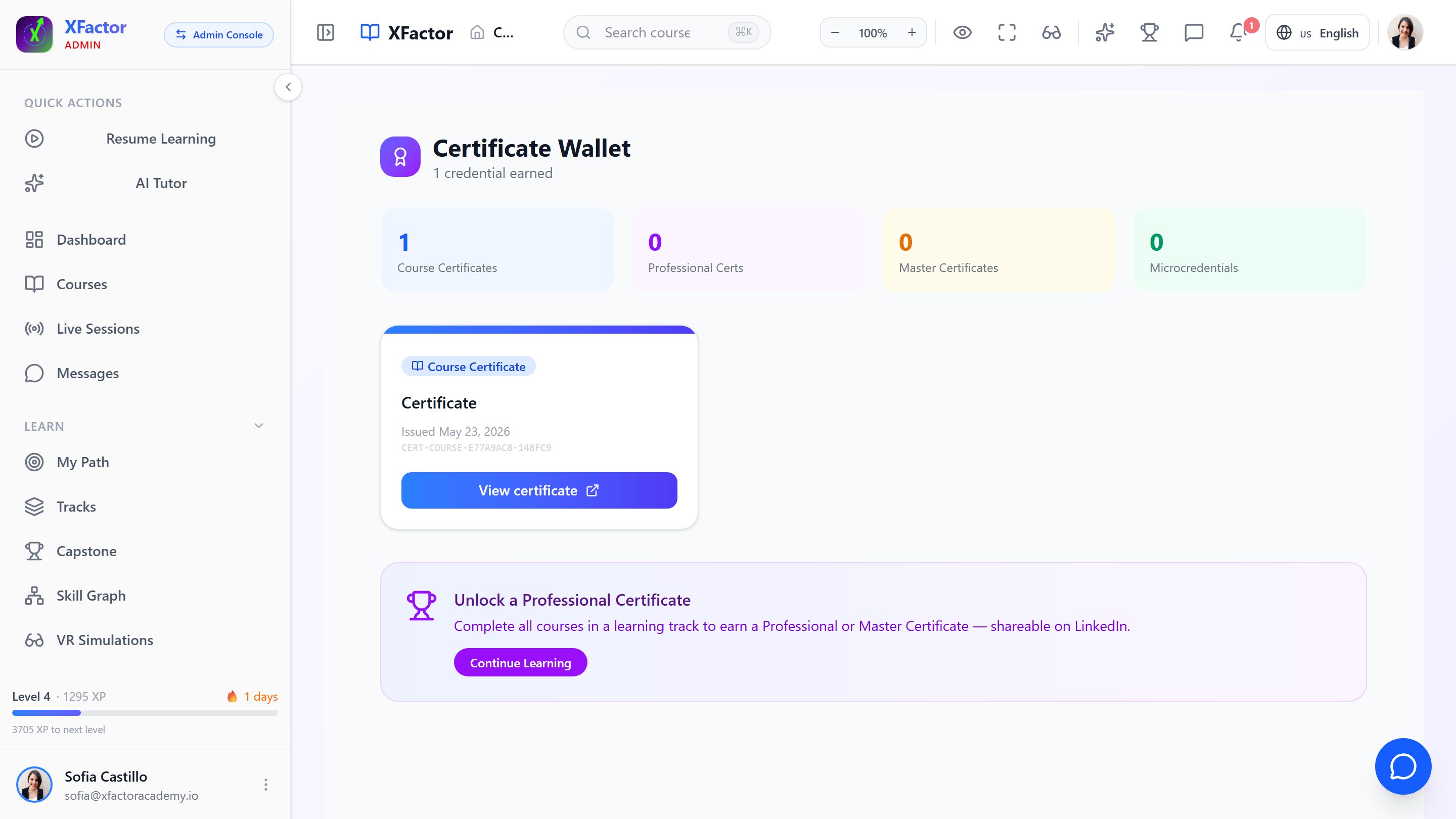 Verifiable Certificates
